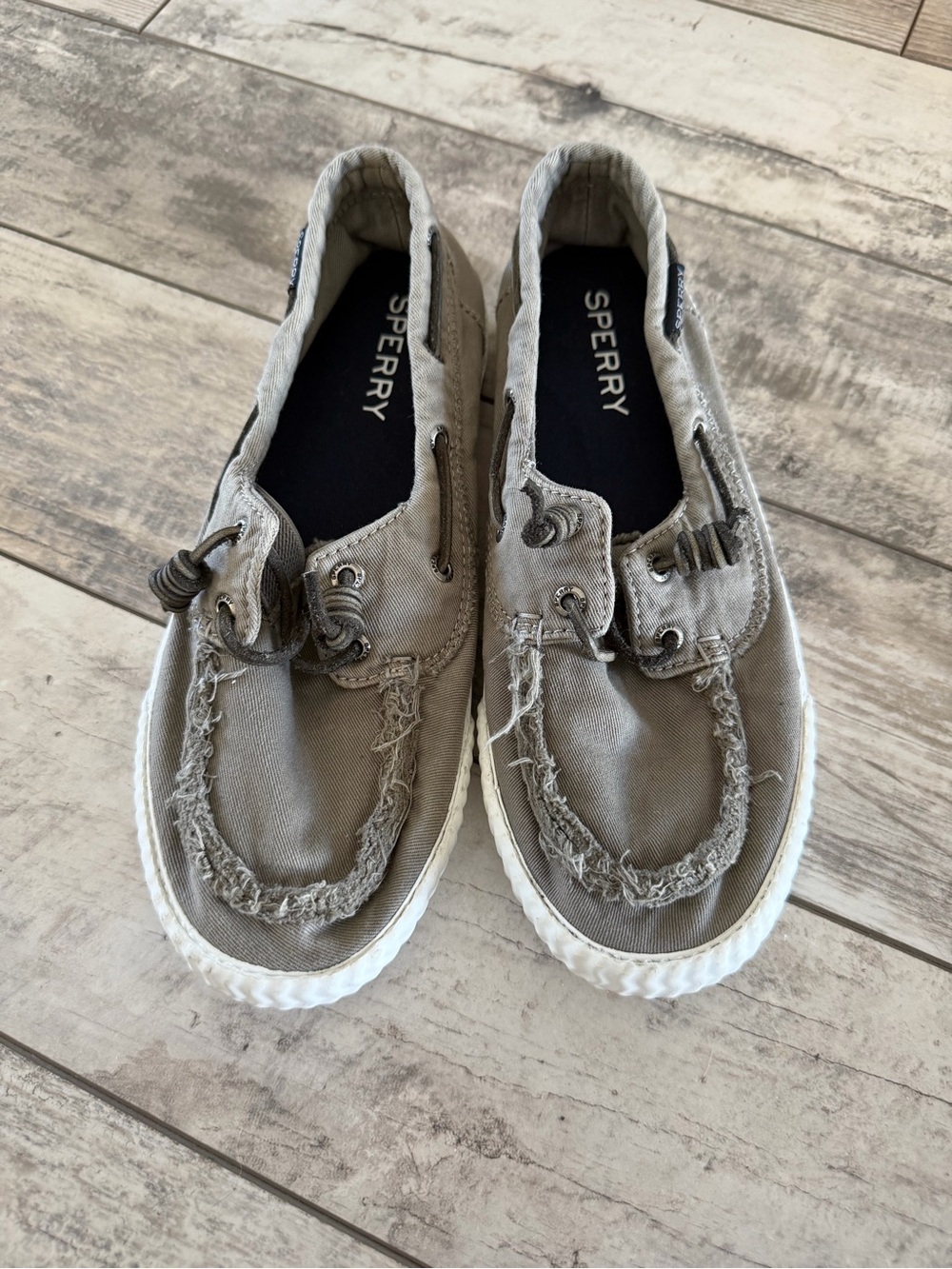 Sperry m Gray Canvas Boat Shoes